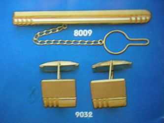 juego gemelos alfiler corbata oro plata